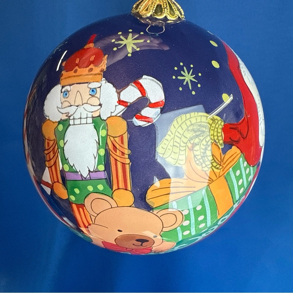 Pier1 Imports Painted Glass Christmas Ornament - Picture 2 of 4